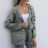 Giacca da donna Autunno Primavera Streetwear Giacche antivento impermeabili tattiche Cappotti antivento pilota hip-hop con cappuccio femminile