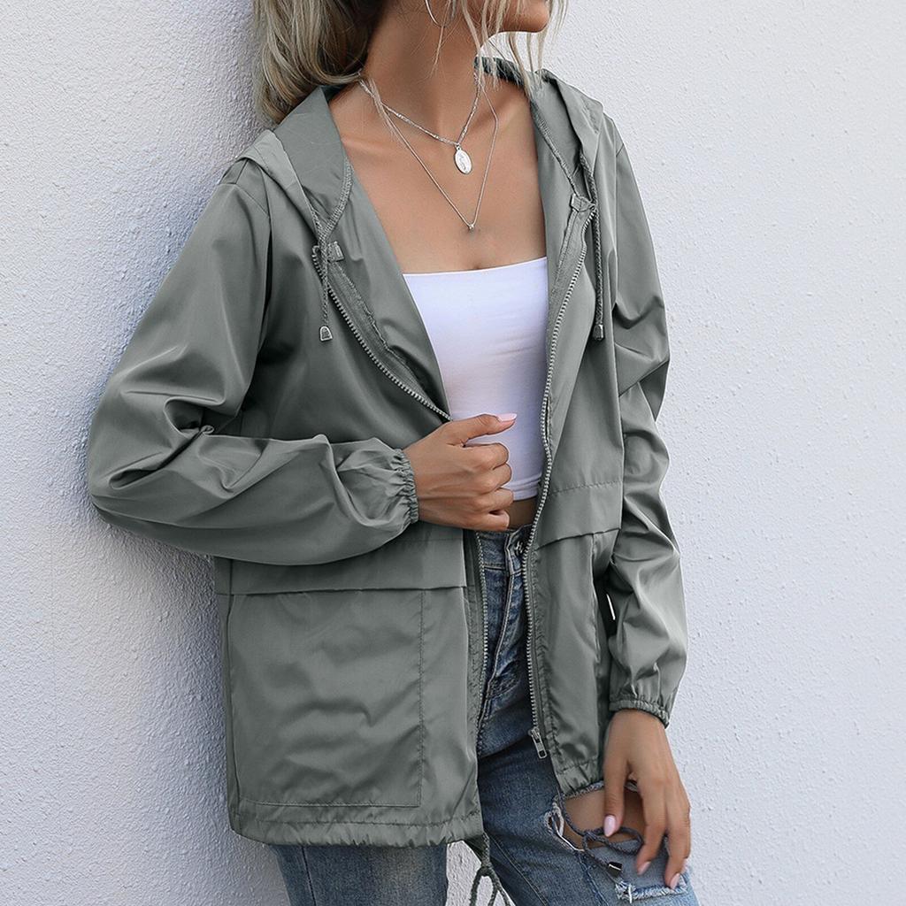 Giacca da donna Autunno Primavera Streetwear Giacche antivento impermeabili tattiche Cappotti antivento pilota hip-hop con cappuccio femminile