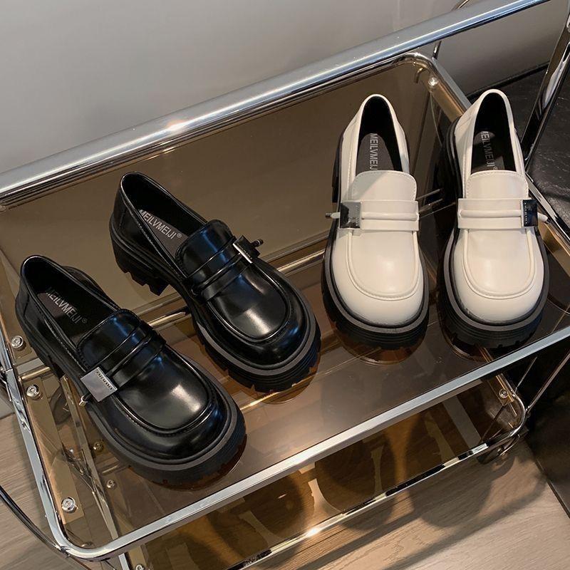 Fashion Platform British Style Small Leather Shoes 2025 New Spring and Autumn One-pedal Single Shoes Versatile Loafers Mary Jane Shoes