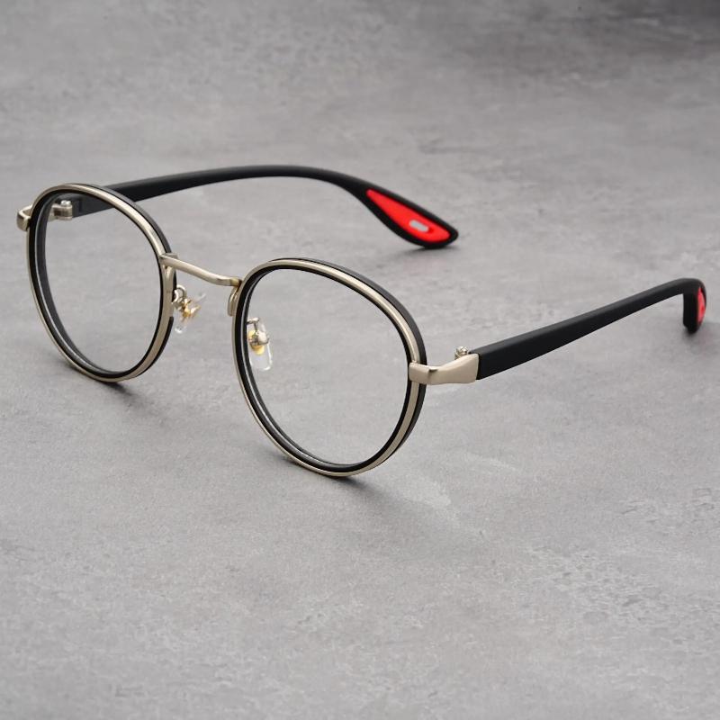 New Retro Casual Gold Rimmed Round Sunglasses Men Fashion Personalized Hip-hop Street Photography Concave Shaped Sunglasses