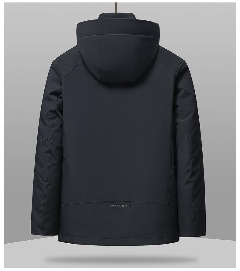 Men's Hooded Thickened Winter Coat with Detachable Liner - Warm Duck Down Jacket