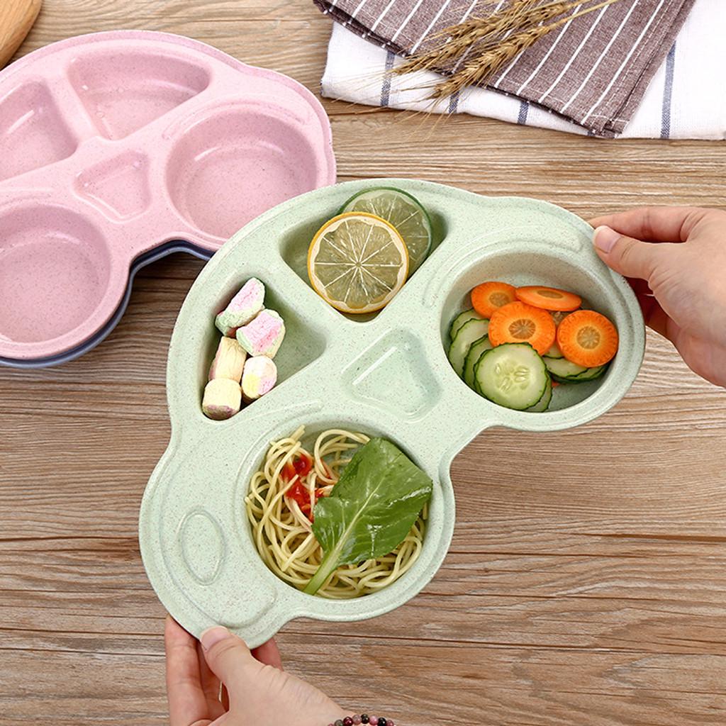 Baby Toddler Divided Plates  Cartoon Dinner Plate Non Slip Kids Tray