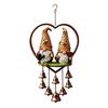 Sunlight Catching Home Decor Heart-Shaped Couple Wind Chime, Honeybee Gnome & Red Bird Outdoor Hanging Decor, Decorative Doorbell