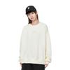 Li Ning Plain Round Neck Pullover Loose Sweatshirt Women Sweatshirt Off-White AWDU352-1