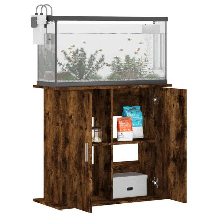 VidaXL Support pour aquarium chêne fumé 81x36x73 cm bois d'ingénierie 833604