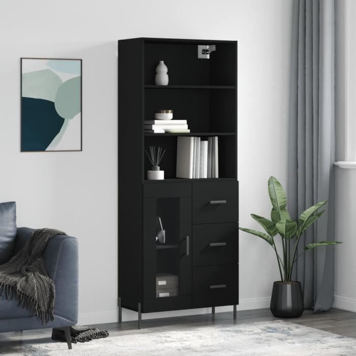 VidaXL Highboard Black 69.5x34x180 Cm Engineered Wood 3189518