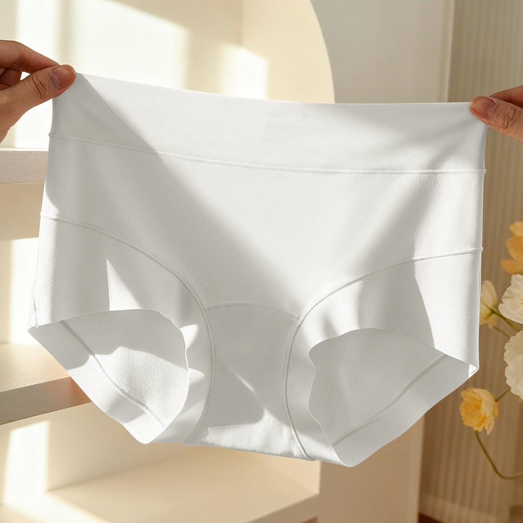 Women's Spring and Summer Pure Cotton Abdominal Non Trace Antibacterial Extended Middle and High Waist Underwear