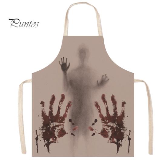 Novelty Barbecue Apron Halloween Butcher with Realistic Blood Stain, Washable Protective Work Apron, Funny Prank Gift Horror Costume Prop for Cosplay