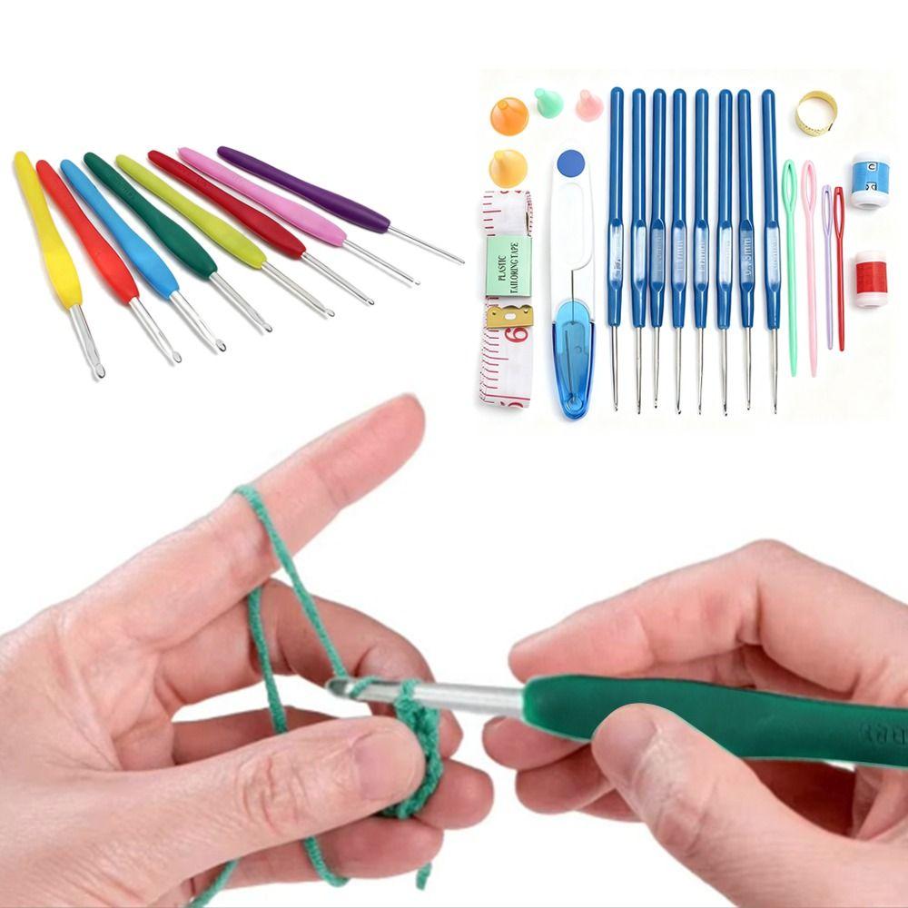 53PCS Mixed Color Crochet Hooks Kit with Box DIY Weaving Tools Useful Knitting Needles  Home Use