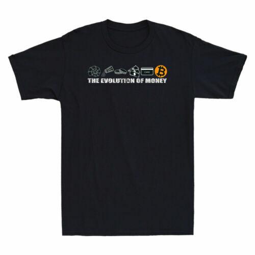 The Evolution of Money BTC currency Vintage Men s T-Shirt Black Tee M