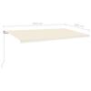 Manual Retractable Awning with LED Lights 600 x 300 cm Cream