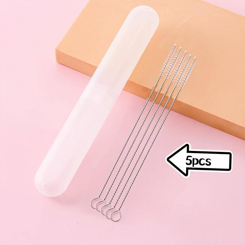 

Набор щеток для чистки многоразовых соломинок из 5 штук с коробкой для хранения. Прочные металлические щетинки для глубокой очистки стеклянной посуды, соломинок и бутылок