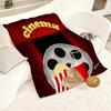 1 st Digitaltryckt Filmteater Popcornmönster Flanellfilt, Mjuk och Bekväm, Maskintvättbar, Lämplig