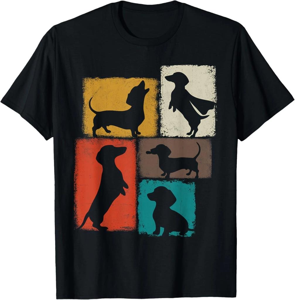 Weenie Vintage Collage Dachshund Dad Mom God Lover Funny Tee Gift Unisex T-Shirt