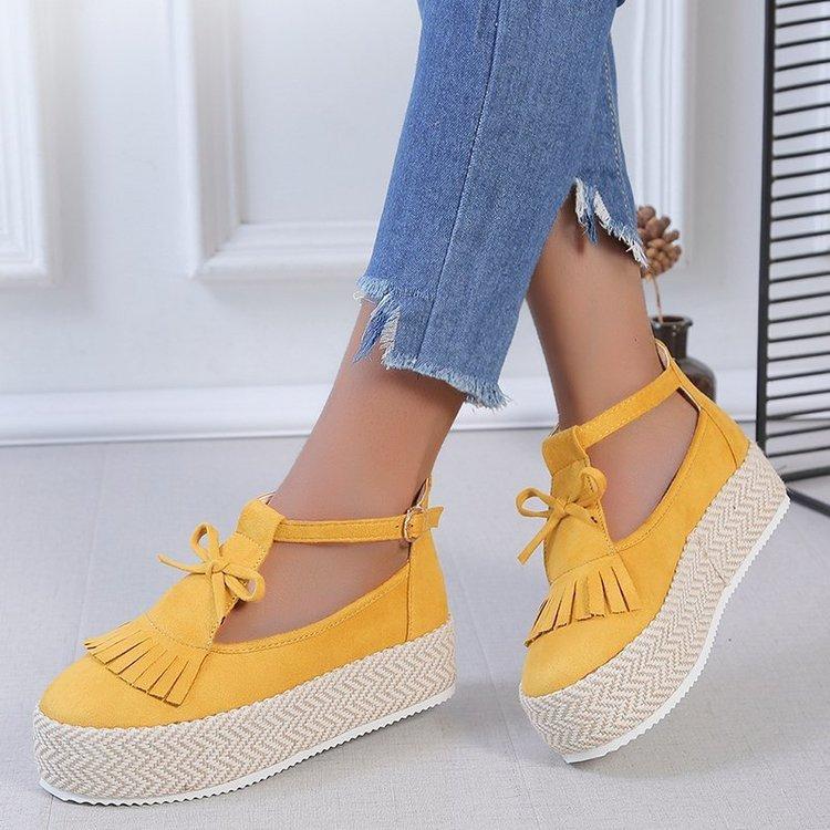 fashion Woman Vintage Flat Platform Sandals Ladies Sewing Shoes Woman Fashion Tassel Comfortable Sandals Female Chaussuress667