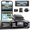 Dashcam 4K + 2.5K + 1080P Triple, Front/rear/interior, WiFi, GPS, 3.19" Screen, Night Vision, 64 GB SD, Parking