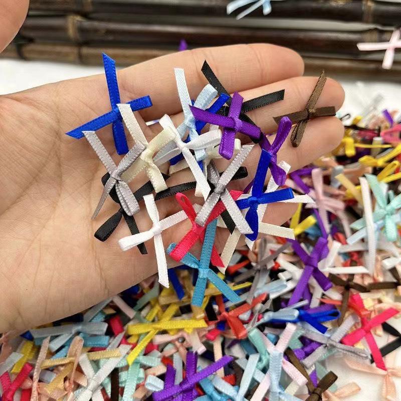 Small Bow Polyester Ribbon Knot for Underwear, Socks, Clothing, Jewelry, and Floral Accessories