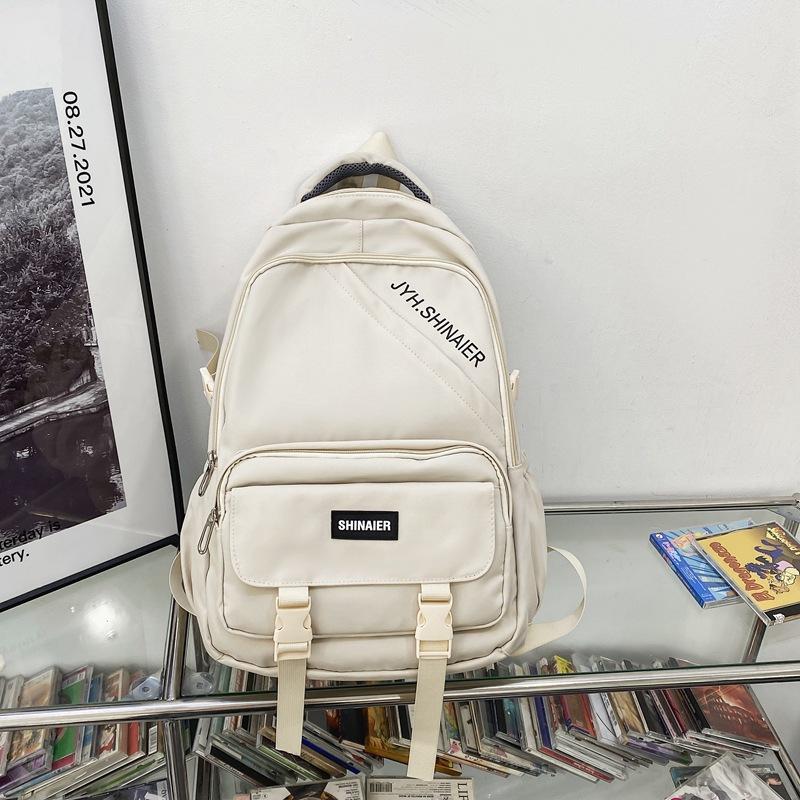 Backpack simple large capacity waterproof fabric travel backpack leisure junior high school student high school student schoolbag