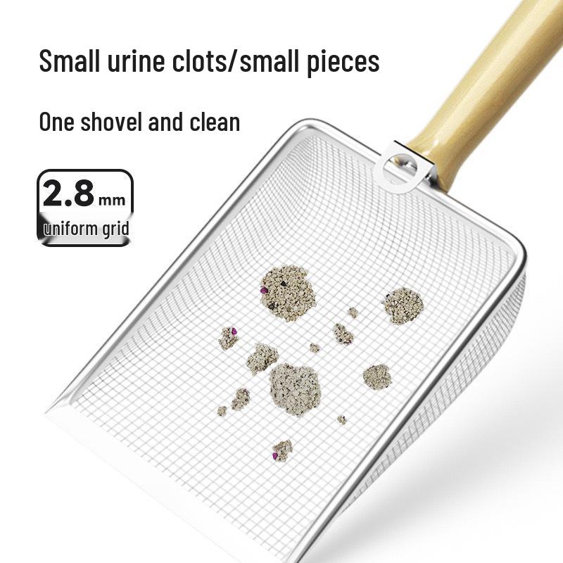 Stainless Steel Cat Litter Scoop with Fine Mesh for Bentonite Mineral Sand Stainless Steel Cat Litter Scoop