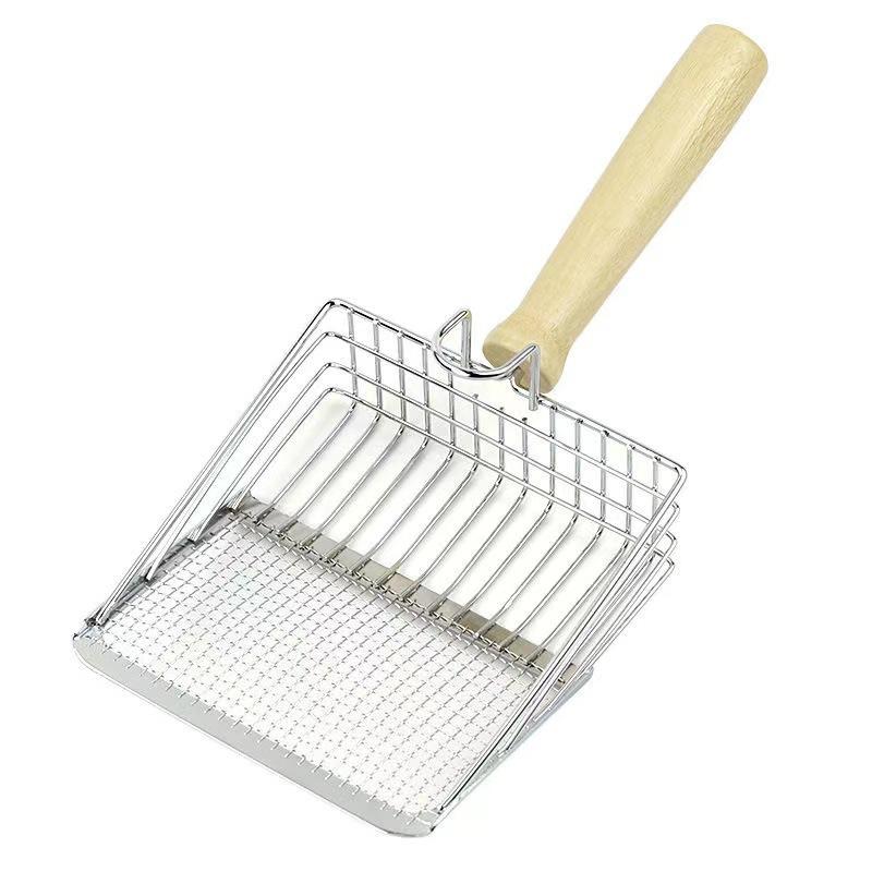 2 in 1 Stainless Steel Cat Litter Scoop Durable Mesh Kitten Litter Cleaner Pet Cleaning Tools with Hanging Hole Cat Accessories