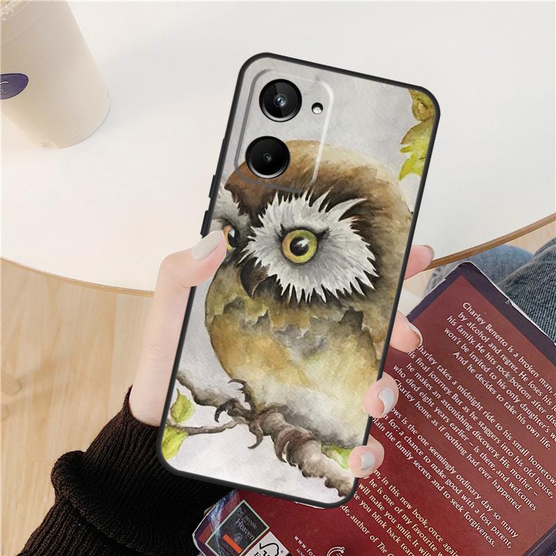 Cartoon Owl Case For Realme C55 C75 C67 C61 C53 C51 C21Y C25S 10 11 12 13 14 Pro Plus GT 6T 6 5 GT7 Pro