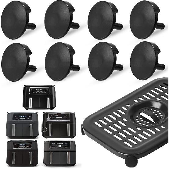Air Fryer Replacement Parts for Ninja Foodi Airy Fryer, 8 PCS Food Grade Air Fryer Rubber Bumpers Feet Tabs Tips Accessories for Ninja Foodi DZ201