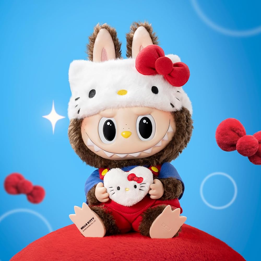 Pop Mart Hello Kitty Labubu Plush Toy Soft Vinyl Doll Keychain Collectible Figure