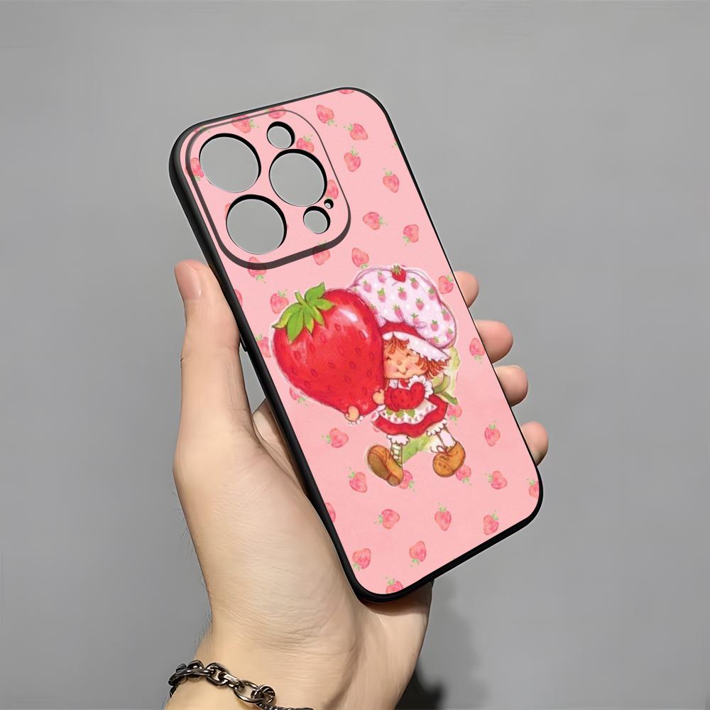 Cartoon S-Strawberry Shortcake Phone Case For IPhone 17 Pro Max 16 15 14 Pro Max 13 11 X Xs Xr 8 7Plus Silicone Cover