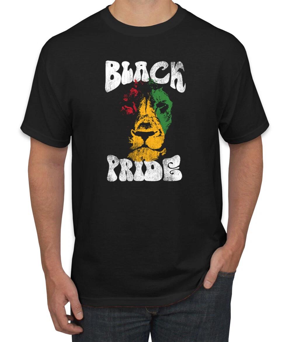 Black Pride Lion Black History Month Men Graphic T- Shirt L
