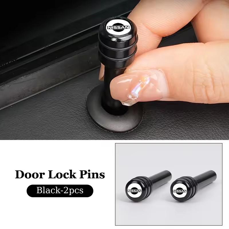 2PCS/4PCS for Nissan Teana Titan Qashqai Elgrand Leaf Juke Tiida Navara Note Car Door Lock Knob Pins Metal Covers Accessories