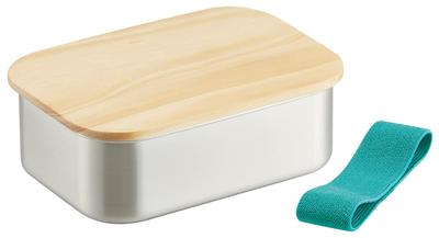 Skater Stainless Steel Bento Box with Wooden 1 650ml Lid, Tier, STLBT7B-A