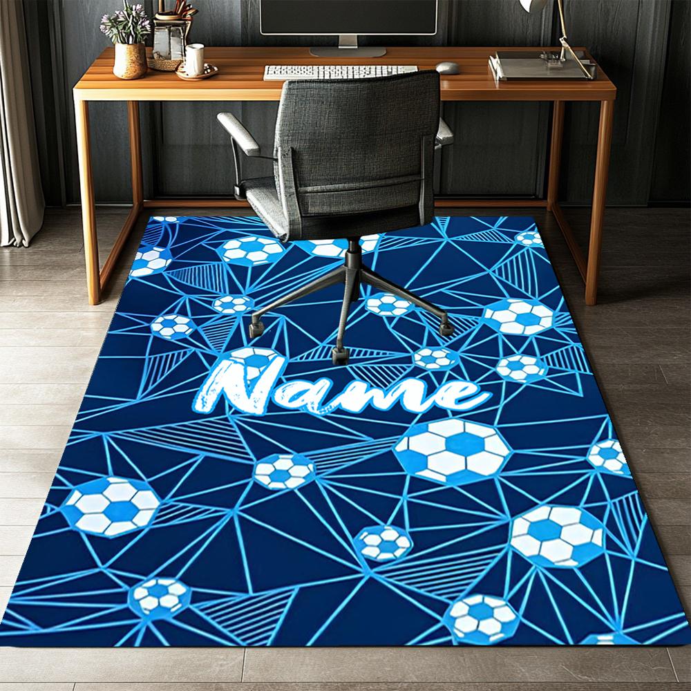 Custom Name Soccer Printed Carpet,Rug for Office Chair Living Room Bedroom Kitchen Room Decor Gifts.