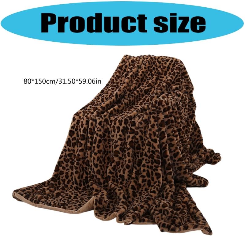 Skin Friendly Polyester Fleece Blanket Leopard Pattern Double Layer Thick for Sensitive Individuals
