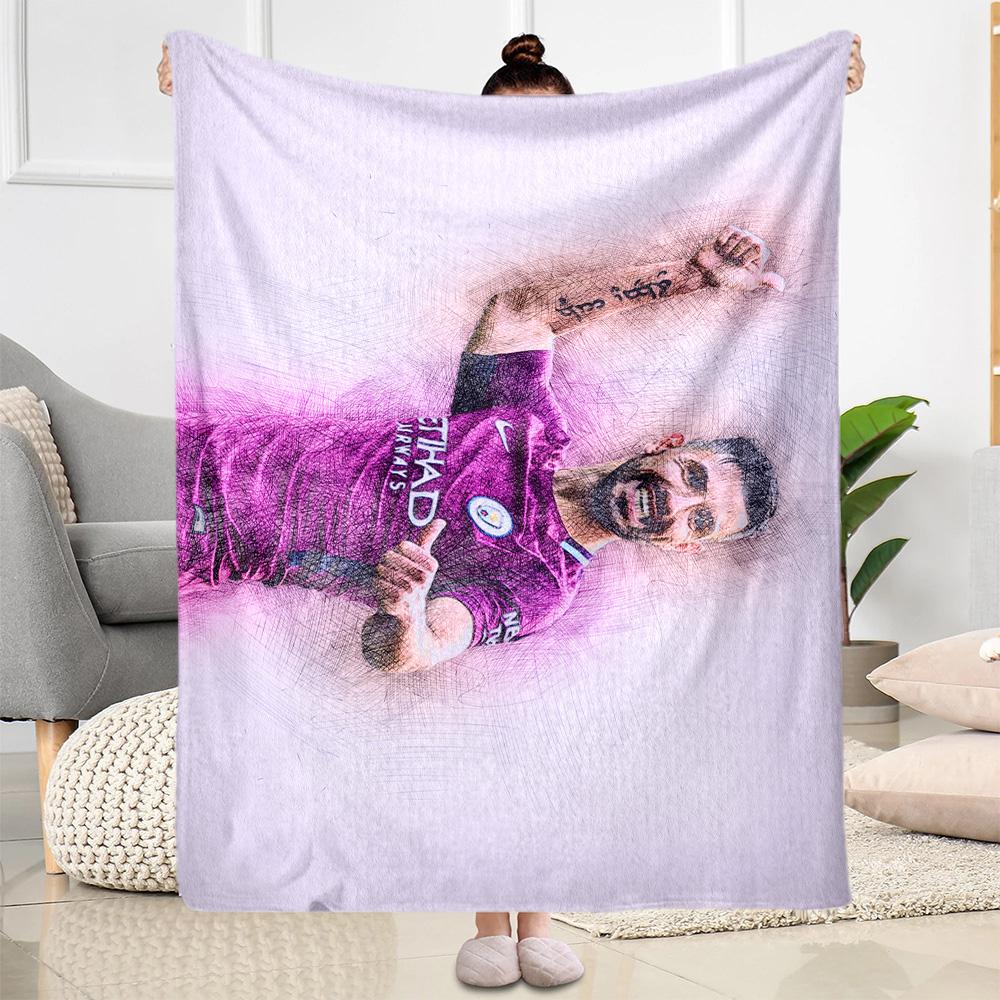 Dynamic Soccer Action Blanket Warmthful Decor Suitable for Seaside Office Chair Livingroom Four Seasons Universal Stylish Decor