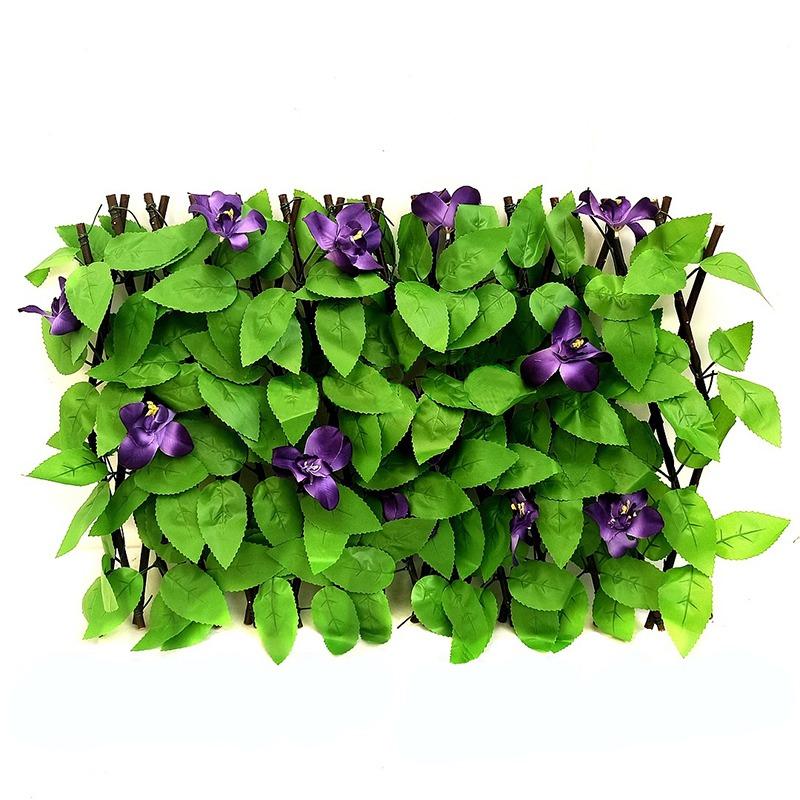 2M Kunstig Hekk Blomsterblad Hagegjerde Vegg Personvernskjerm Espalier