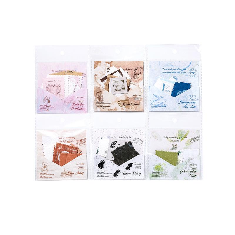 Momo Retro Embossed Scenery Stamp Stickers - Journal Decoration Series