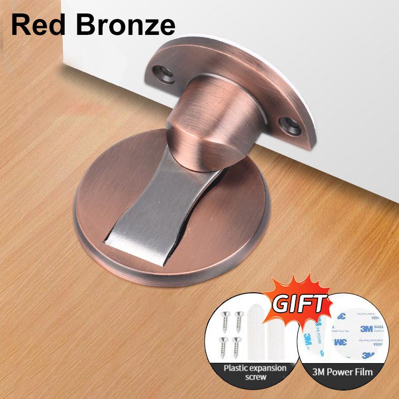1/2PCS Punch Free Invisible Door Stop Strong Magnetic Household Bedroom Bathroom Anti Collision Mute Floor Selflocking Stopper