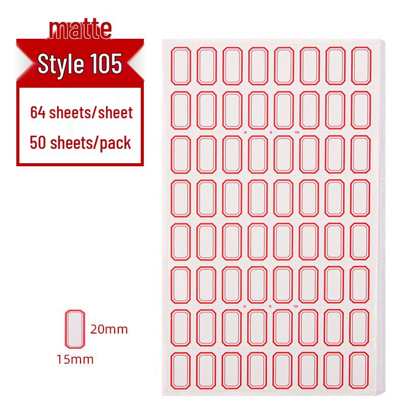 Self-Adhesive Label Paper - 68 Sheets for Handwritten Name and Classification Stickers