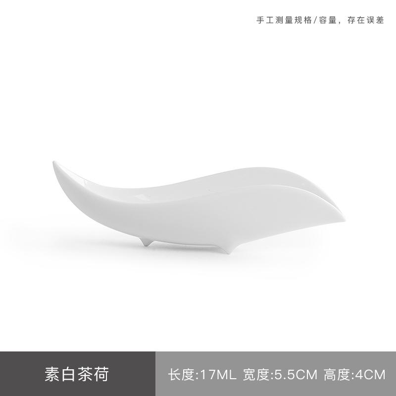 Ceremony Tea Scoop Zen Style Song Dynasty Plain White Ceramic Tea Accessories for Matcha Serving Home Tea Set Tool Gift