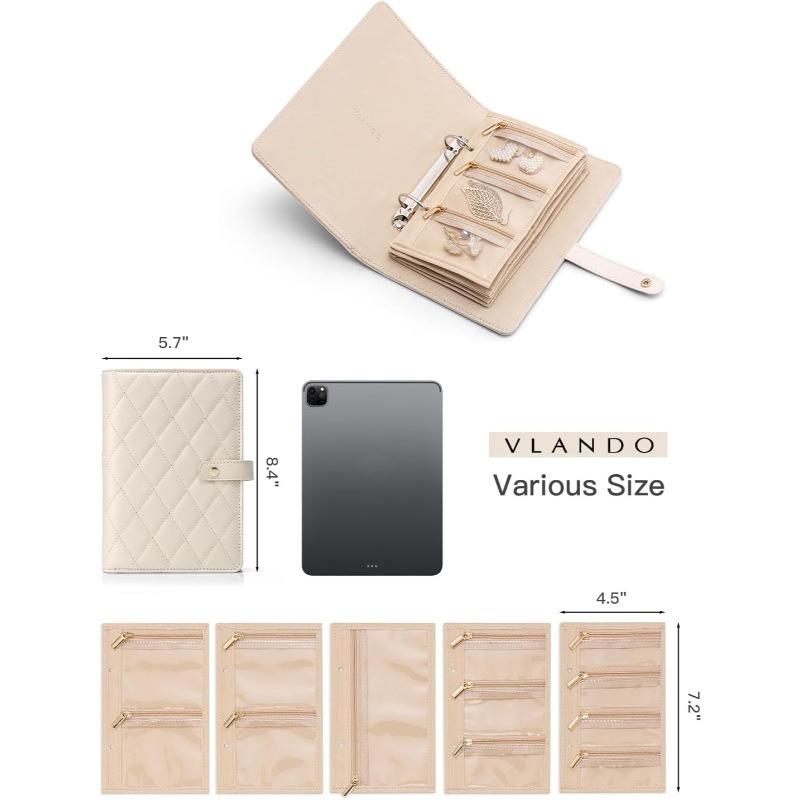 1pcs Portable Travel Jewelry Organizer PU Leather Foldable Jewelry Bag with Multiple Compartments for Earrings Necklaces Storage