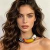 Fashion And Exaggerated Design Colorful Enamel Parrot Choker Necklace Vibrant Shiny Gold Accents For Parties Vacations