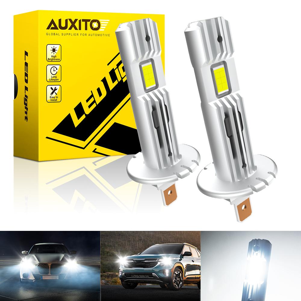 AUXITO H1 LED Headlight H1 LED Canbus Bulbs Nonpolarity for Ford focus fiesta Skoda Fanless 6500K Super Bright H1 Lamp Fog Light