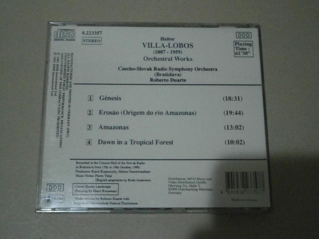 [USED] Villa-Lobos Orchestral Works CD, Rare! Excellent Condition, Amazonas, Brazil