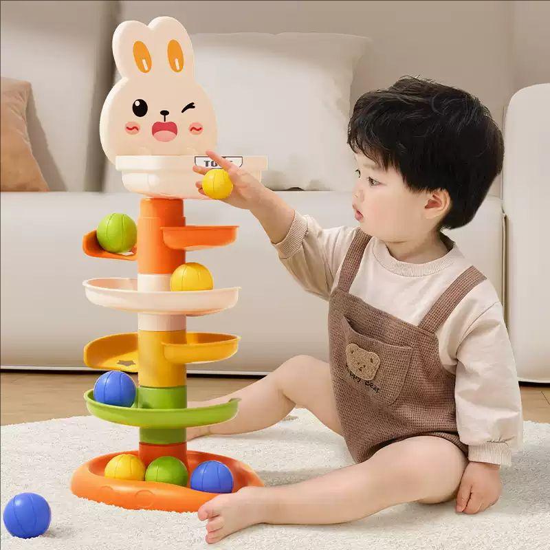 Montessori Baby Ball Drop Spielzeug Kleinkinder Lernspielzeug für Kinder Aktivitätsspiele Baby Lernturm Stapelspielzeug für Babys
