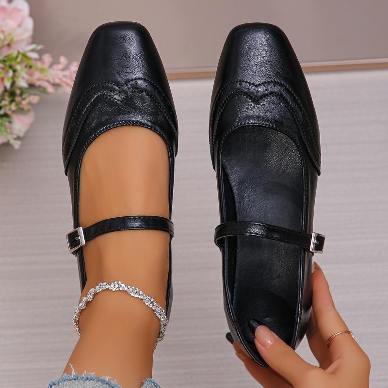 

Autumn and winter new fashion Mary Jane shoes women s head comfortable shallow mouth single shoes word with commuter side and fashion single shoes 35