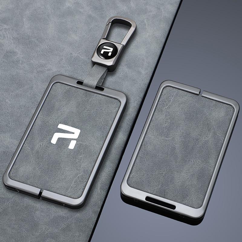 Rising 2024 R7 F7 Key Card Holder: Zinc Alloy NFC Car Case with Buckle for Men