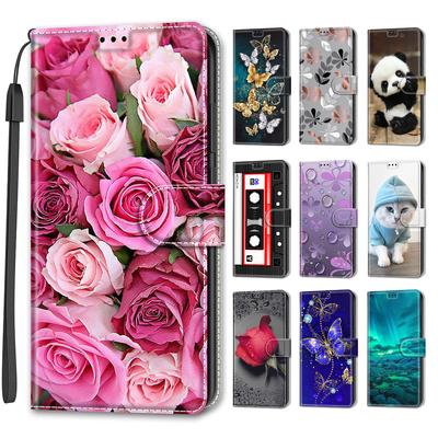 Luxury Painted Leather Case Wallet Book Style Protective Cover for Motorola Moto G85 5G/G75/G55 5G/G35/G34 5G/G24/G04/G15/G05/G84 5G/G54 5G/G24 Power