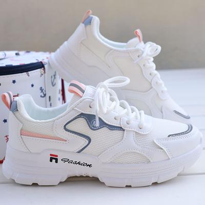 Dad Shoes Girl Spring and Autumn New Mesh Breathable Student Versatile Platform Casual Shoes Sports Thin Soft Sole