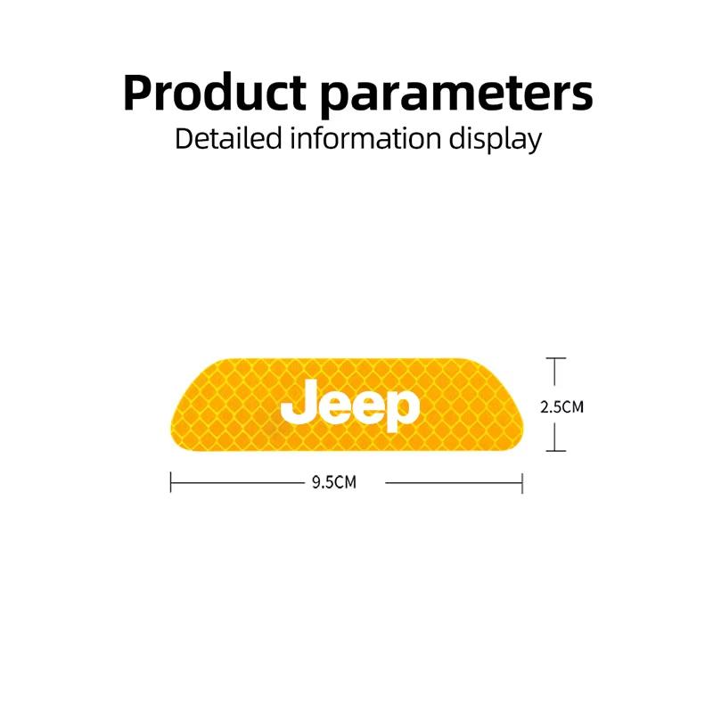 AJL6 Jeep High Gloss Reflective Stickers For Car Doors Night Light Warning Stickers For Jeep Renegade Compass Grand Cherokee