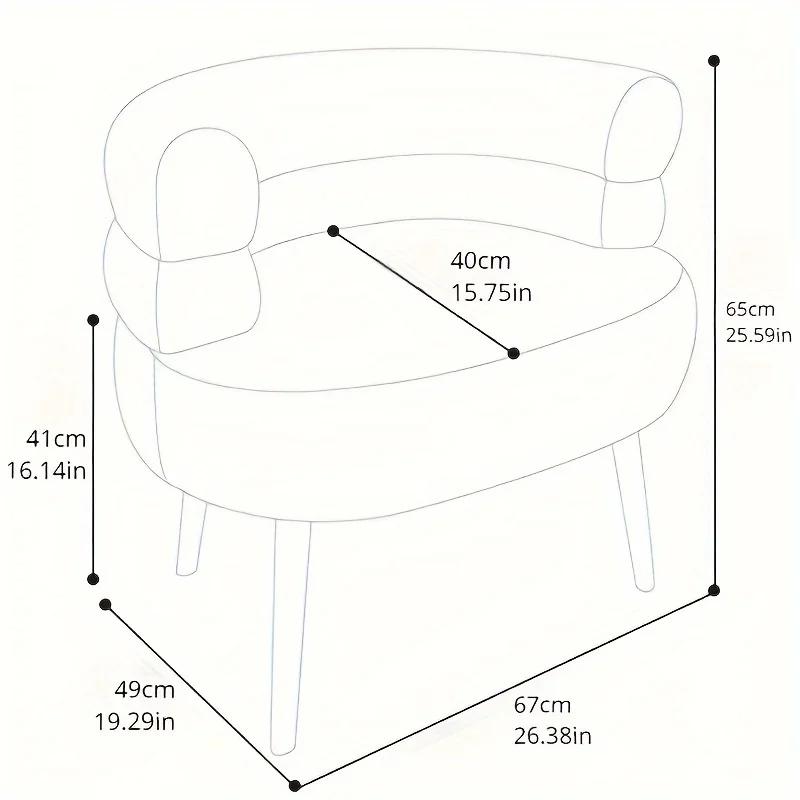 Comfortable Backrest Dressing Chair, Modern Sofa Chair for Living Room, Bedroom, Dressing Table and Dormitory, Pink